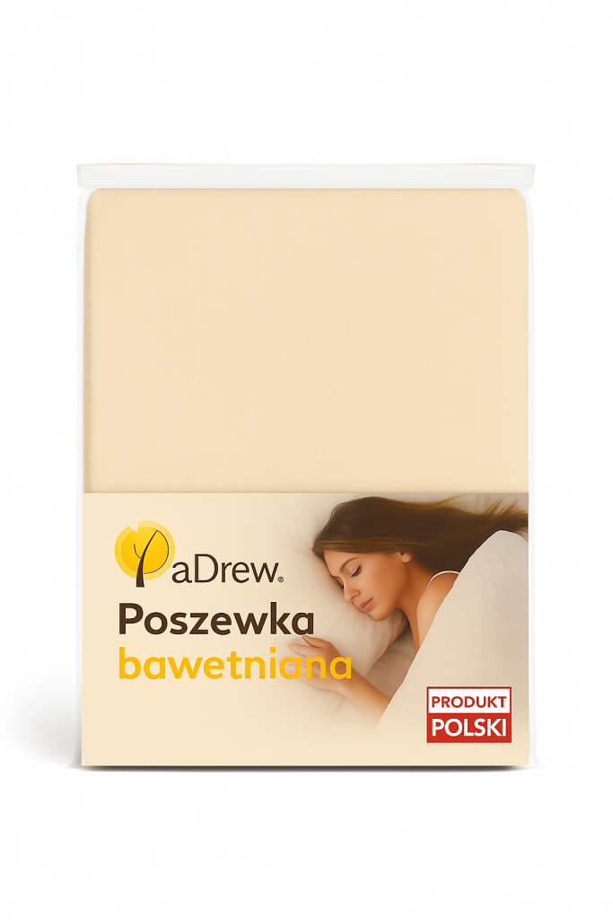 Poszewka na poduszkę - wzór Jednolity Kremowy