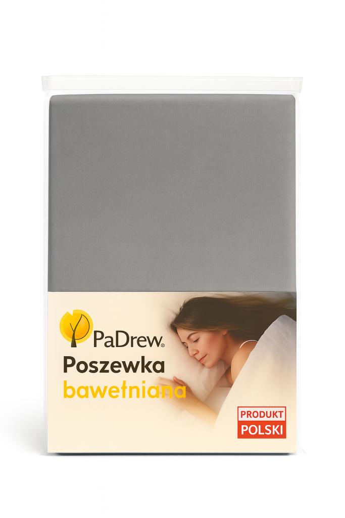 Poszewka na poduszkę - wzór Jednolity Szary
